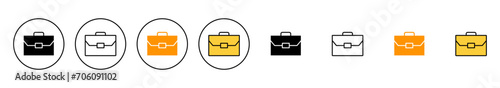 Briefcase icon set vector. suitcase sign and symbol. luggage symbol.