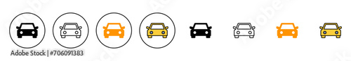 Car icon set vector. car sign and symbol. small sedan