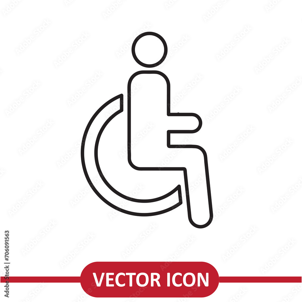 Disable icon vector liner flat illustration on white background..eps Disable icon vector liner flat illustration on white background..eps