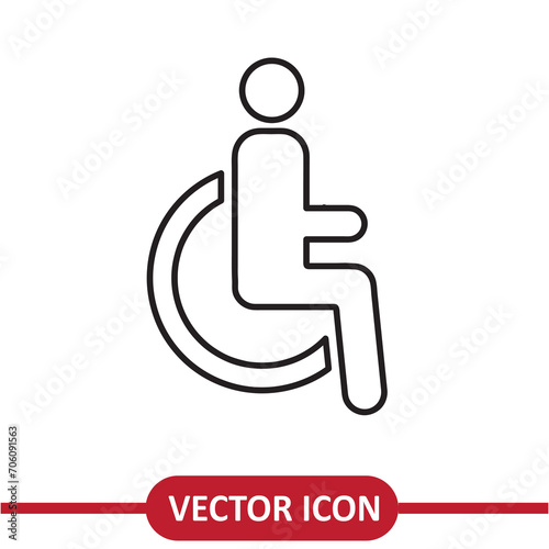 Disable icon vector liner flat illustration on white background..eps