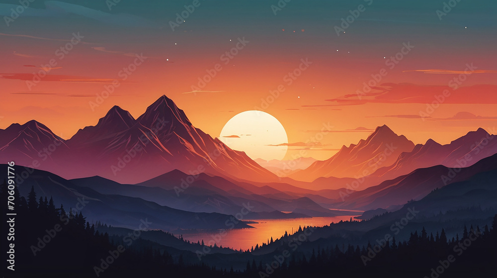 background image with a blend of vibrant sunset colors