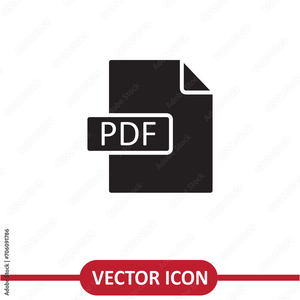 PDF vector icon vector flat trendy style illustration on white background..eps