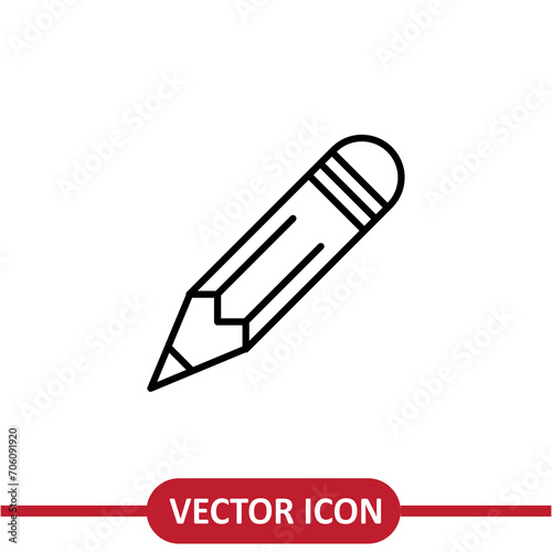 Pencil icon. Edit symbol. Draw sign, ctor illustration for graphic and web design. on white background..eps