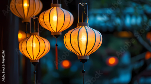 paper lanterns with unique designs or shapes