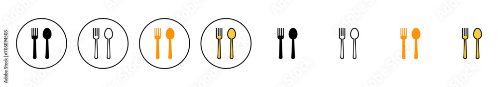 spoon and fork icon set vector. spoon, fork and knife icon vector. restaurant sign and symbol spoon and fork icon set vector. spoon, fork and knife icon vector. restaurant sign and symbol