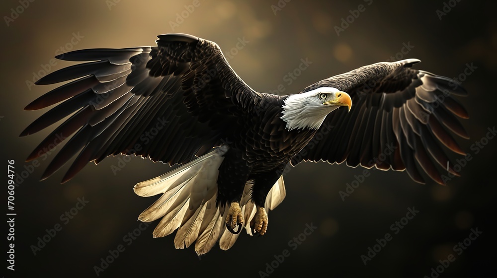 Fototapeta premium Bald eagle in three piece. Ai geneative