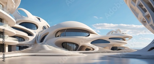 Futuristic architectural design. Avant-garde vision. Generative AI