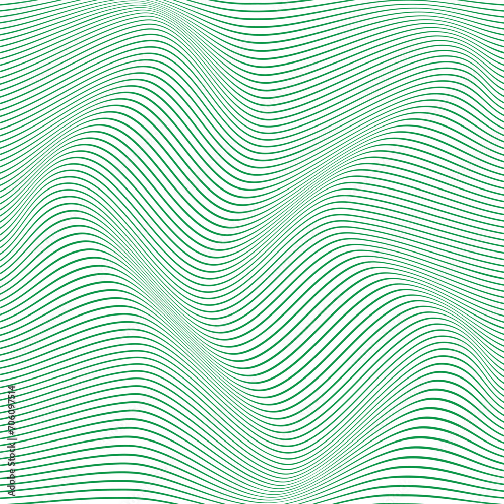 abstract monochrome green horizontal wave line pattern.