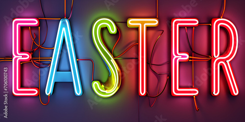Easter neon sign photo