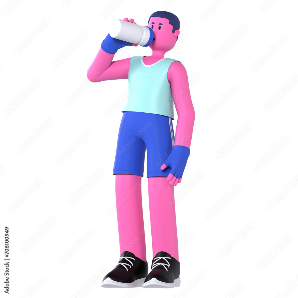 Boy Drink Water Gym Fitness Exercise Boy Drink Water Gym Fitness Exercise
