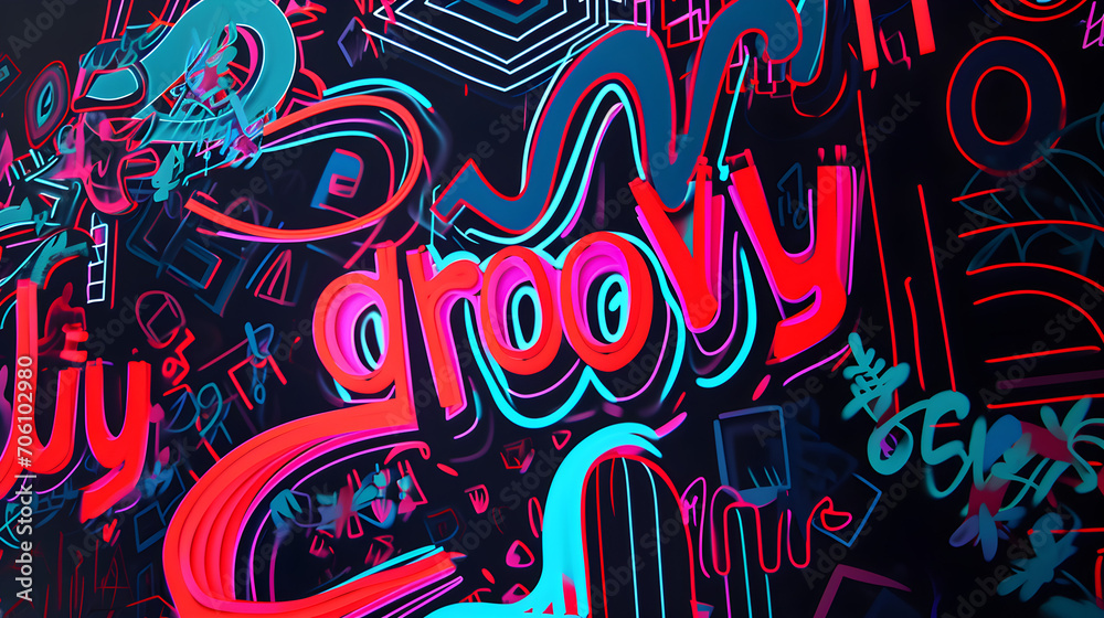 groovy psychedelic abstract sign background