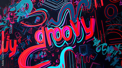 groovy psychedelic abstract sign background