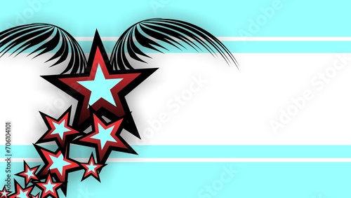 winged star cartoon banner background banner illustration postal