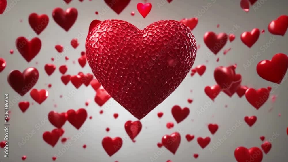 3d abstract flying red heart on white background. Suitable for Valentine's Videos 3d abstract flying red heart on white background. Suitable for Valentine's Videos