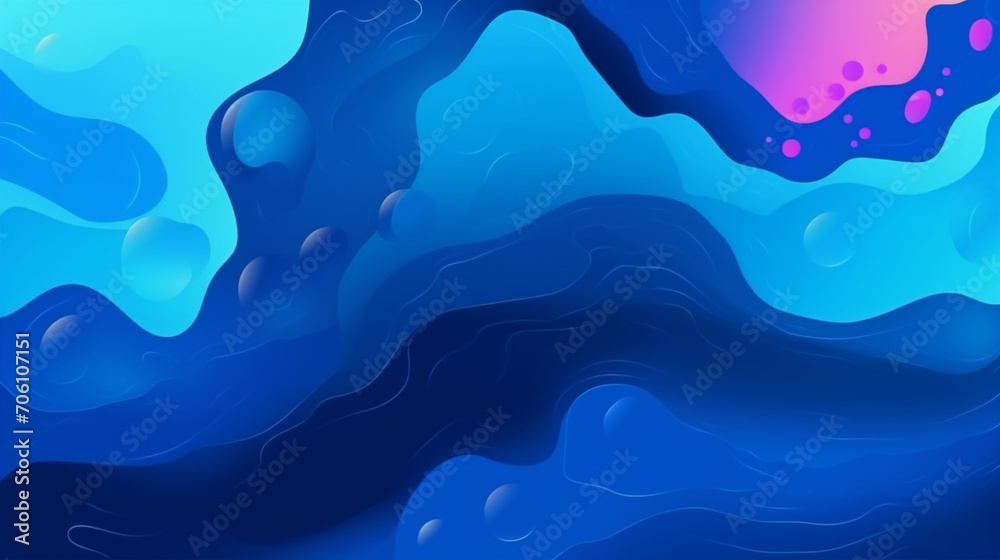Blue Abstract Wavy Fluid Liquid Background