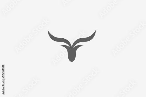 Illustration vector graphic of bull head silhouette. Good for logo