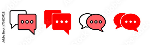 Chat icon set illustration. speech bubble sign and symbol. comment icon. message