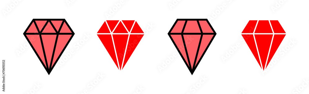 Diamond icon set illustration. diamond gems sign and symbol Diamond icon set illustration. diamond gems sign and symbol