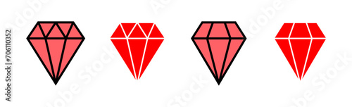 Diamond icon set illustration. diamond gems sign and symbol
