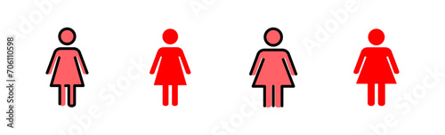 Female icon set illustration. woman sign and symbol