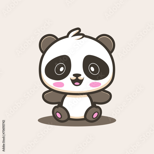 Fototapeta Naklejka Na Ścianę i Meble -  Vector cute Panda Character Heroes
