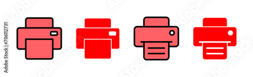Print icon set illustration. printer sign and symbol