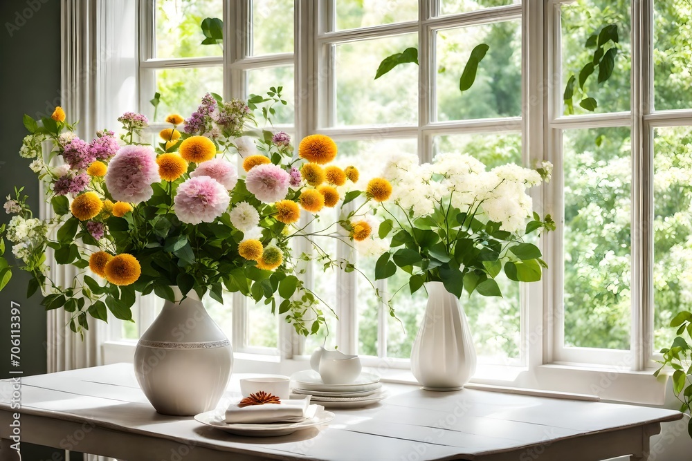 flowers in the window