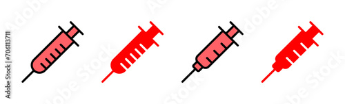 Syringe icon set illustration. injection sign and symbol. vaccine icon