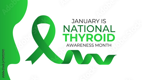 Thyroid awareness month concept. January is thyroid disease awareness month. suit for banner, greeting card, cover, brochure, flyer, backdrop, poster with background. Vector illustration.