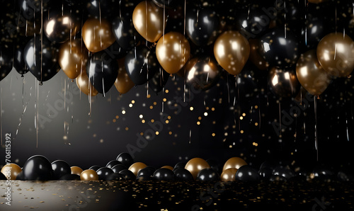 Golden and black balloons, Atmospheric style