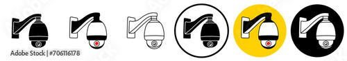 set Modern public CCTV icon sign. Street security camera logo design vector illustrations