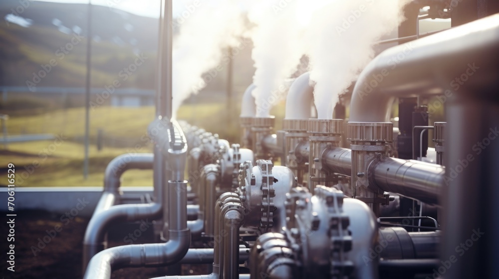 custom made wallpaper toronto digitalDetailed view of a geothermal energy plant, utilizing the Earths natural heat to generate electricity.