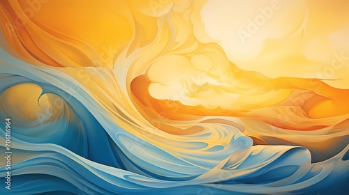 Radiant sunlight casts shadows on a surreal canvas of warm yellows and cool blues, forming an artful HD composition
