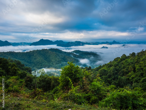 Beautiful Views From Thailand  Mon Kru Ba Sai  Mae Moei National Park  Tak Province  Thailand.