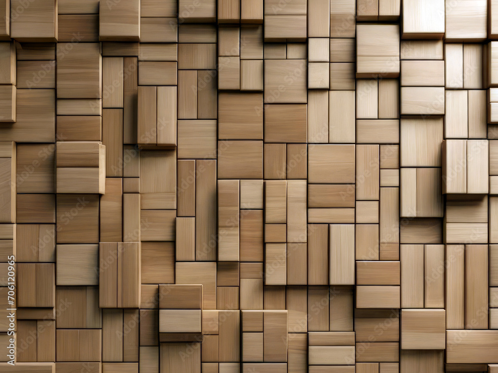 Timber, Wood Wall background with tiles. 3D render, tile Wallpaper with Soft sheen, Square blocks Timber, Wood Wall background with tiles. 3D render, tile Wallpaper with Soft sheen, Square blocks