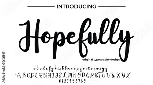 Hopefully. Handdrawn calligraphic vector font for hand drawn messages. Modern gentle calligraphy