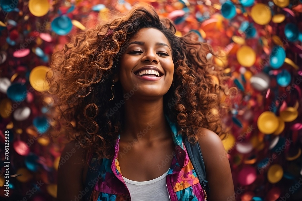 A vibrant and lively image of a person with a wide smile A vibrant and lively image of a person with a wide smile