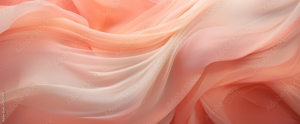 Soft coral silk gently flowing, creating a soothing and harmonious abstract background Soft coral silk gently flowing, creating a soothing and harmonious abstract background
