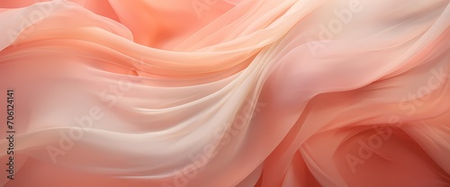 Soft coral silk gently flowing, creating a soothing and harmonious abstract background
