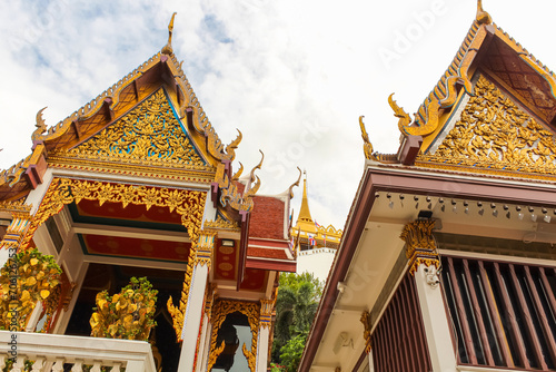The Golden Mount at Wat Saket, Travel Landmark of Bangkok THAILAND photo