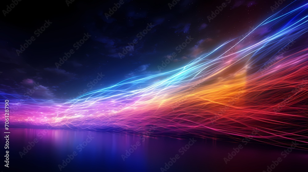 Glowing traces of connectivity weaving through the digital cosmos, embodying data connection speed lines technology abstract background. Glowing traces of connectivity weaving through the digital cosmos, embodying data connection speed lines technology abstract background.