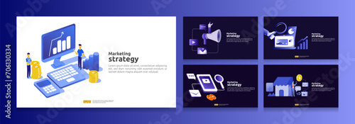 affiliate online social media marketing strategy bundle set. refer a friend advertising digital mobile content promotion strategy for web landing page, banner, presentation, social, poster, promotion