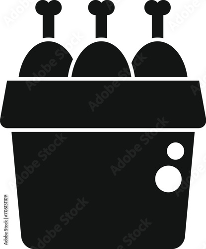 Fast food chicken box icon simple vector. Craft snack. Lunch cook