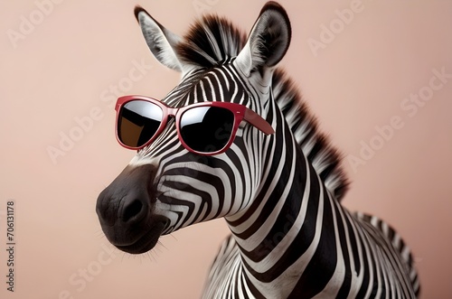 funny zebra wearing sunglasses illustration 