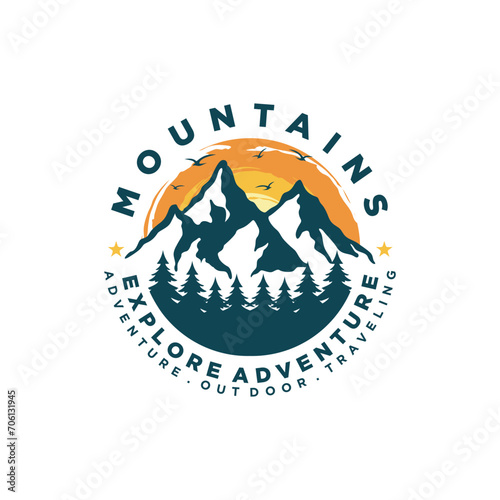 mountain adventure logo template
