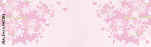 バナー 春 さくら 桜 花 フレーム 背景 コピースペース イラスト素材