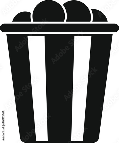 Popcorn bucket icon simple vector. Cinema snack food. Bake bread