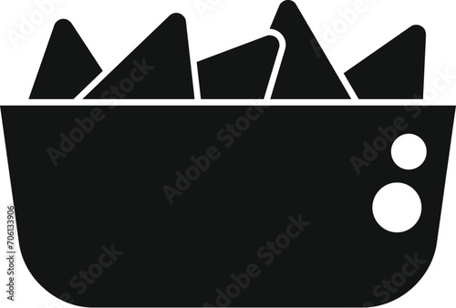 Chips bowl icon simple vector. Fast food snack. Craft patty motion