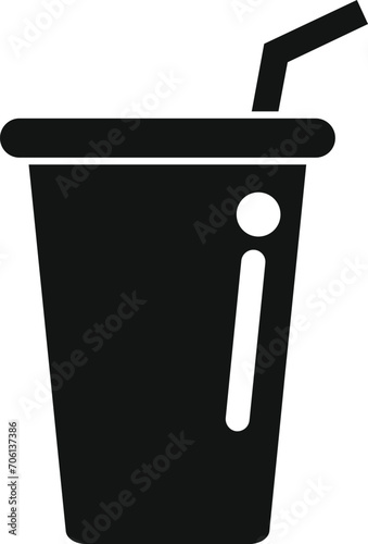 Cola drink glass icon simple vector. Container snack box. Motion lunch