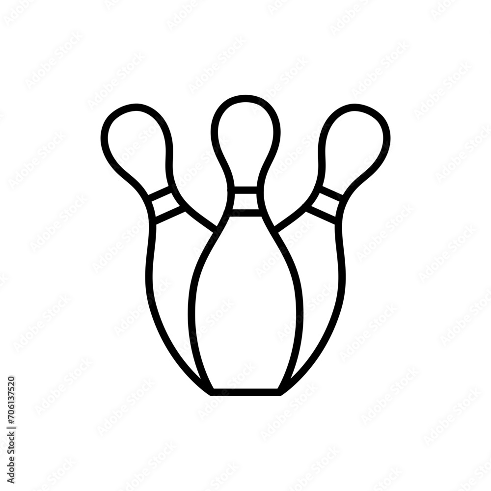 Bowling pin outline icons, minimalist vector illustration ,simple transparent graphic element .Isolated on white background Bowling pin outline icons, minimalist vector illustration ,simple transparent graphic element .Isolated on white background